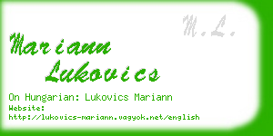 mariann lukovics business card